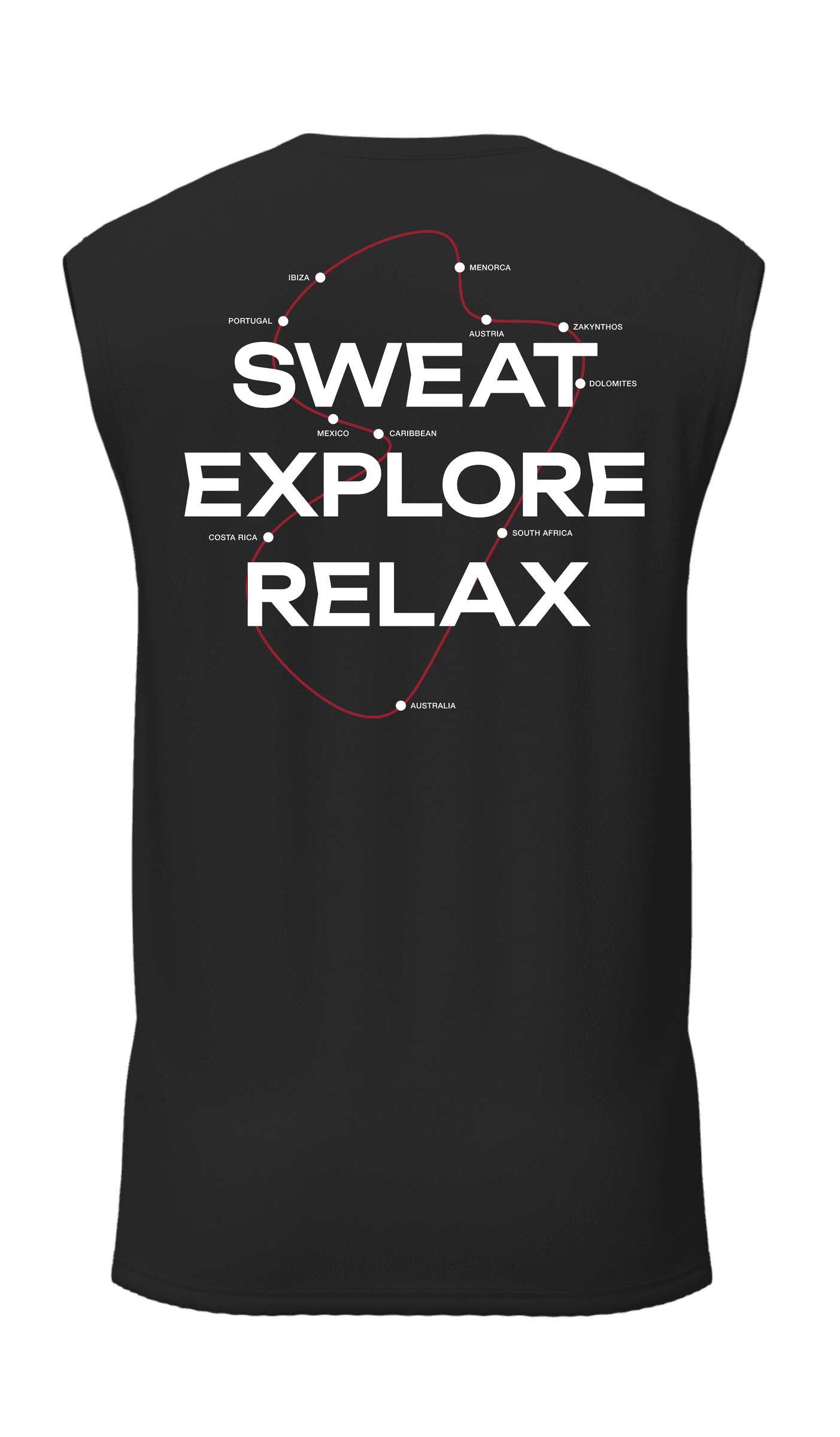 OVERSIZED TANK | SWEAT EXPLORE RELAX DESTINATIONS - lifestyle