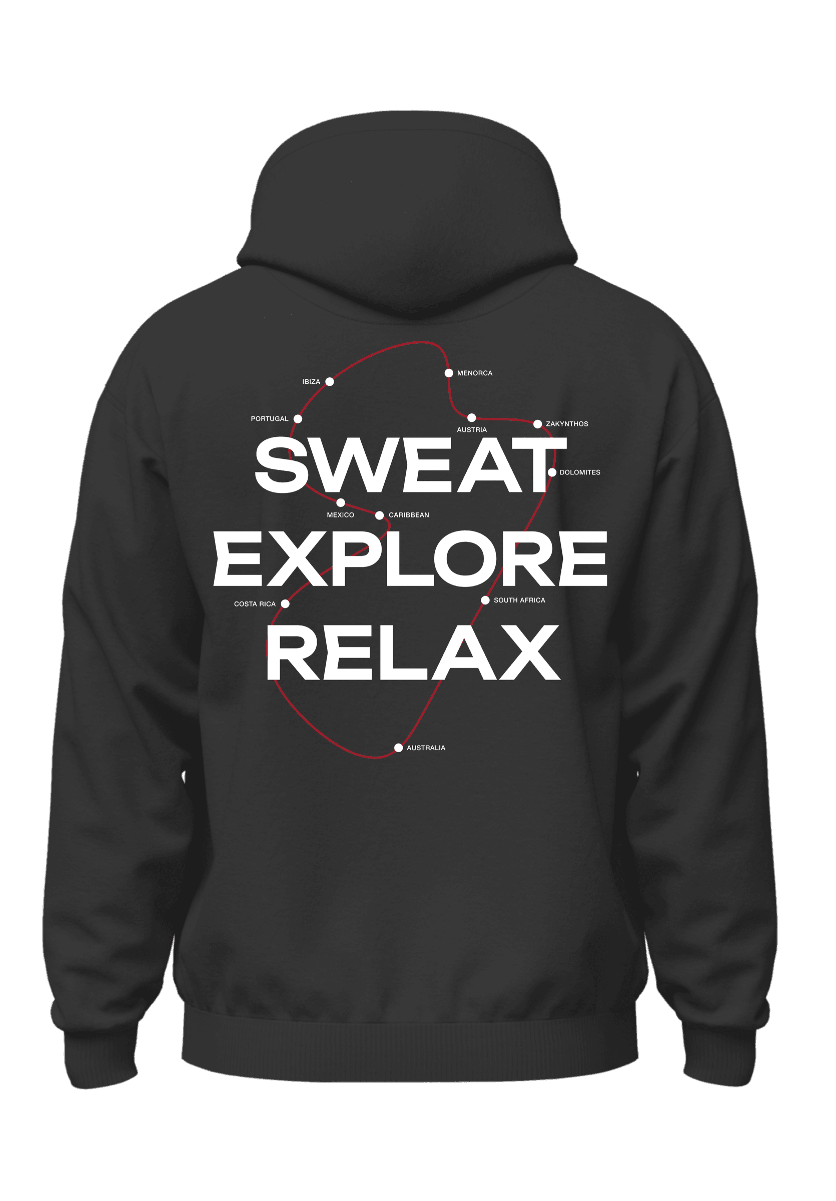 TECH HOODIE | SWEAT EXPLORE RELAX DESTINATIONS - lifestyle